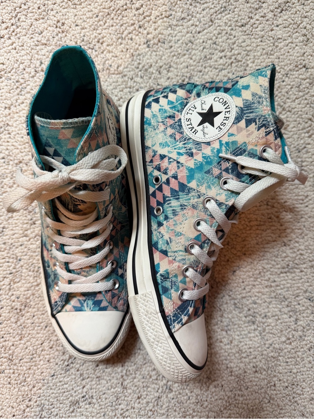 Women’s Converse Chuck Taylor All Star High Top Sneakers - Teal Pink Sz 9